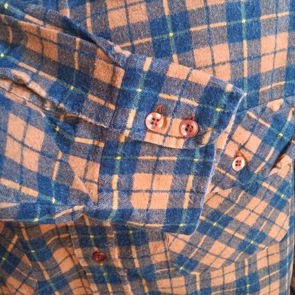 Large Vintage Flannel Shirt 1990's Williams Bay Plaid Soft Buttery Grunge Indie - Picture 5 of 7